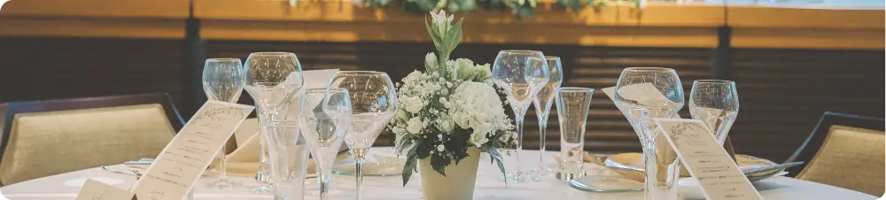 結婚式のテーブルの上
